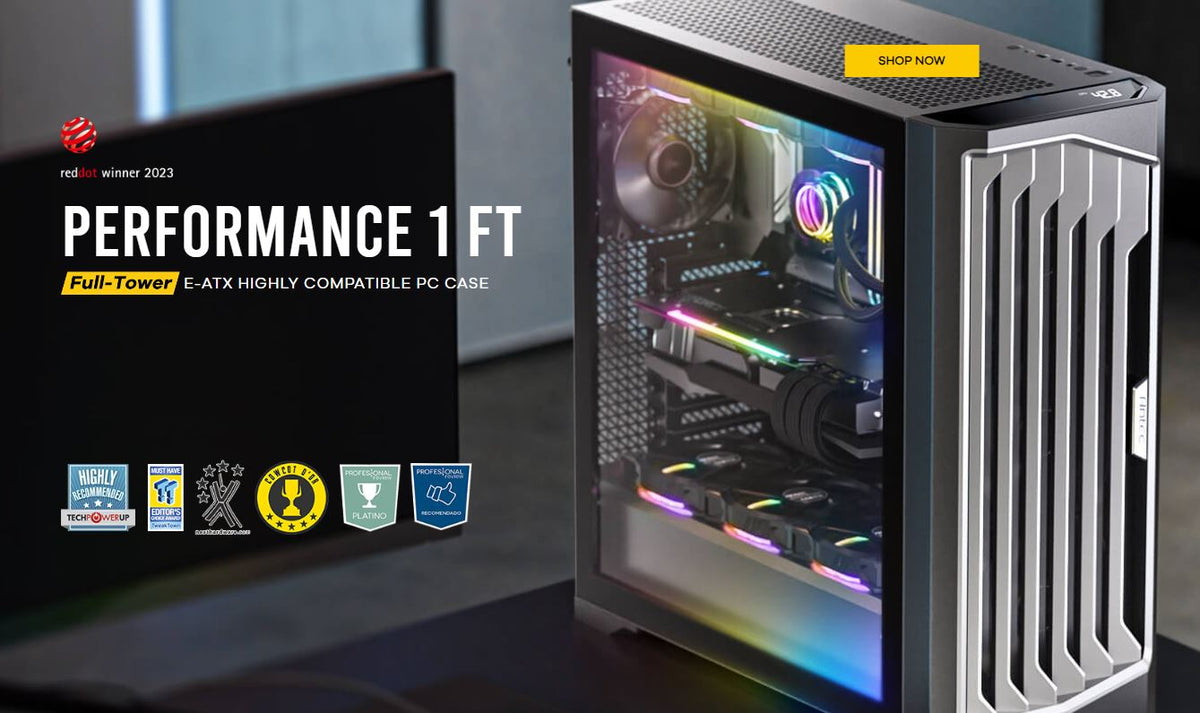 Antec Performance 1 FT AXT, E-ATX ARGB Full Tower Editor's Choice, Temperature Display, USB-C, 4x ARGB Fans w/control, Gaming Case (LS)
