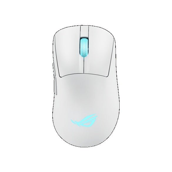 ASUS ROG Keris II Origin Gaming Mouse Moonlight White, ROG Micro Switch II, USB/Bluetooth/RF 2.4GHz, 8000 Hz, AURA Sync, 2 m paracord