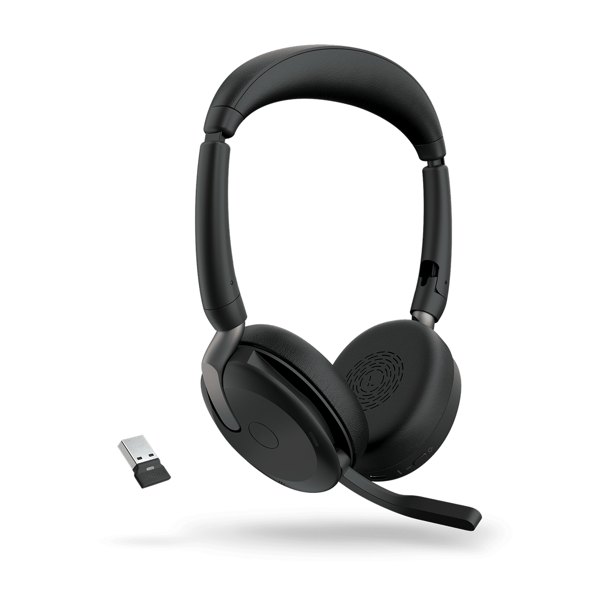Jabra Evolve2 65 Flex UC Stereo Bluetooth Headset, Link380a USB-A Dongle Included, Foldable Design, 2Yr Warranty, 30m Wireless Range, 20 hours battery