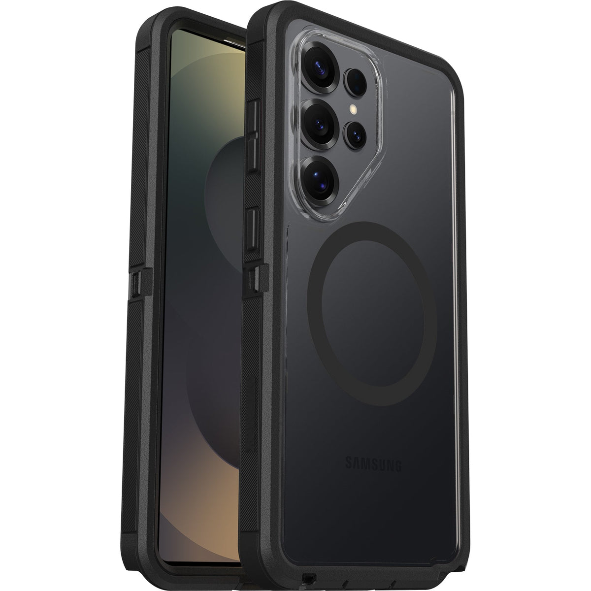 OtterBox Defender Pro XT Clear Samsung Galaxy S26 Ultra 5G (6.9') Case Dark Side (Clear/Black) -(77-99896),DROP+ 7X Military Standard,7 Years Warranty