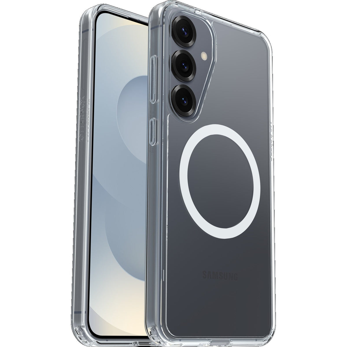 OtterBox Symmetry Clear Magnets Samsung Galaxy S25 5G (6.2') Case Clear - (77-97403), DROP+ 3X Military Standard, Raised Edges, 7 Years Warranty
