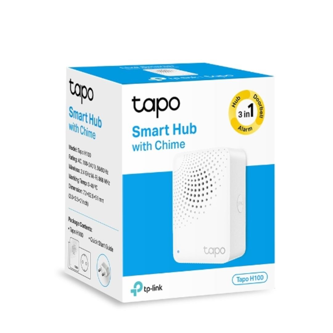 TP-Link Tapo Smart IoT Hub with Chime, Whole-Home Coverage, Low-Power Wireless Protocol , Smart Alarm, Smart Doorbell (Tapo H100)