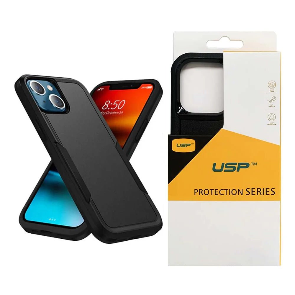 USP Apple iPhone 16e 5G (6.1') Armor Light Case Black - Two Tough Layers, Port Covers, No Slip Grippy Edges, Durable, Rugged, Sleek, 3 Year Warranty