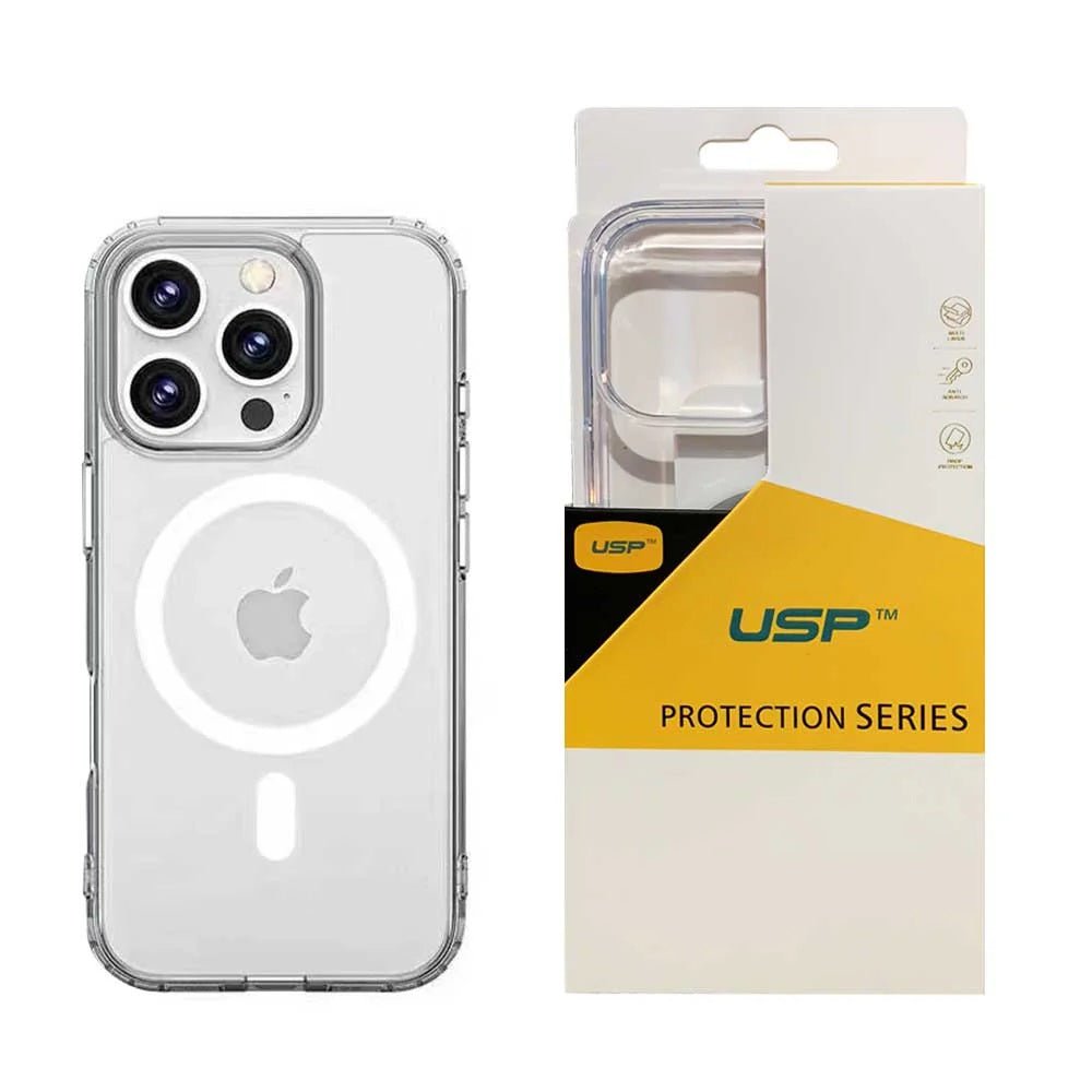 USP Apple iPhone 17 Pro Max (6.9') Clear Rock Shockproof Case with MagSafe - Ultra-Thin, Lightweight, Non-Slip, Strong, 3 Year Warranty