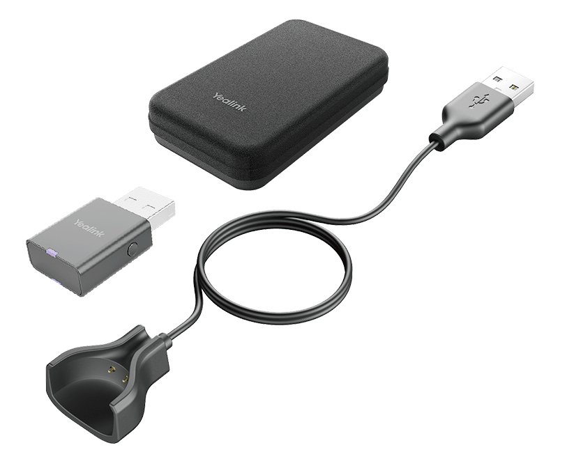 Yealink Portable Accessory Kit for WH63/67, Carry Case, Charging Cable, WDD60 DECT Dongle, Make DECT Headset Your Hybrid Work Booster