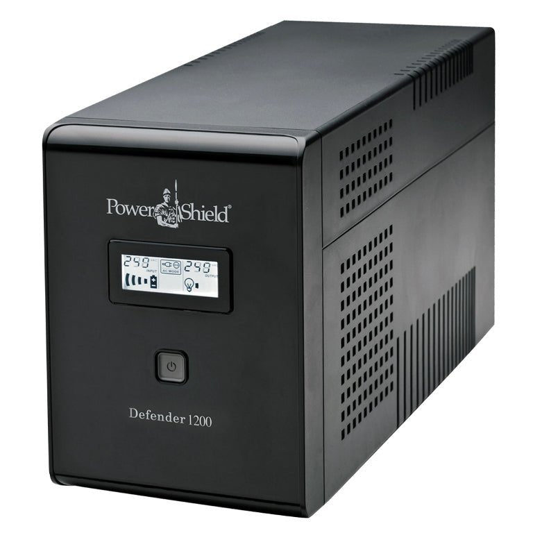 PowerShield Defender 1200VA/720W UPS, AVR, LCD display, 6 AUS sockets, user-replaceable batteries, 2-year warranty