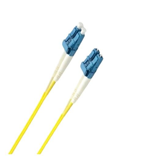 8ware 1.5m LC-LC OS2 Single Mode Dual-Core Fibre Optic Cable UPC Duplex Armoured Low Smoke Zero Halogen (LSZH) Jacket Yellow