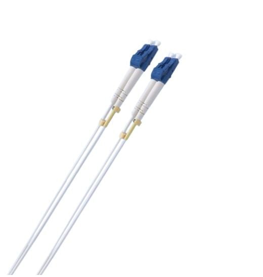 8ware 5m LC-LC OS2 Single Mode Dual-Core Fibre Optic Cable UPC Duplex Armoured Low Smoke Zero Halogen (LSZH) Jacket White