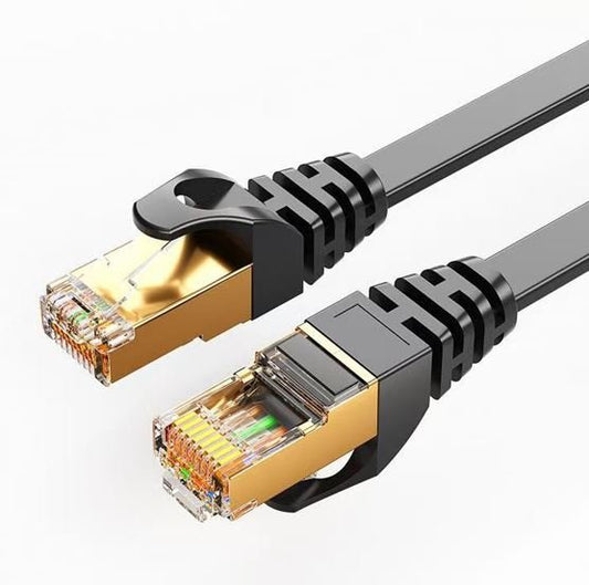 8Ware CAT7 Cable 2m - Black Color RJ45 Ethernet Network LAN UTP Patch Cord Snagless Flat cable