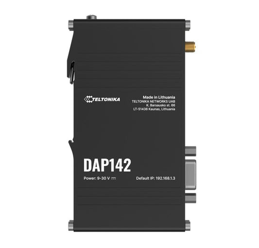 Teltonika DAP142 Industrial Access Point with RS232 & Dual RJ45, Seamless Mesh Wi-Fi 4, Passive PoE & DIN-rail Ready, PSU