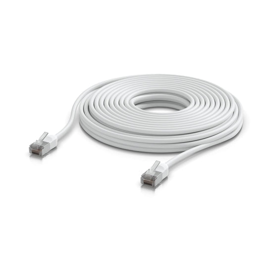 Ubiquiti UniFi Premium Patch Cable Outdoor, 12M, White, Ultra-thin, Rugged, Shielded Patch, Designed &Optimized, For 10 GbE