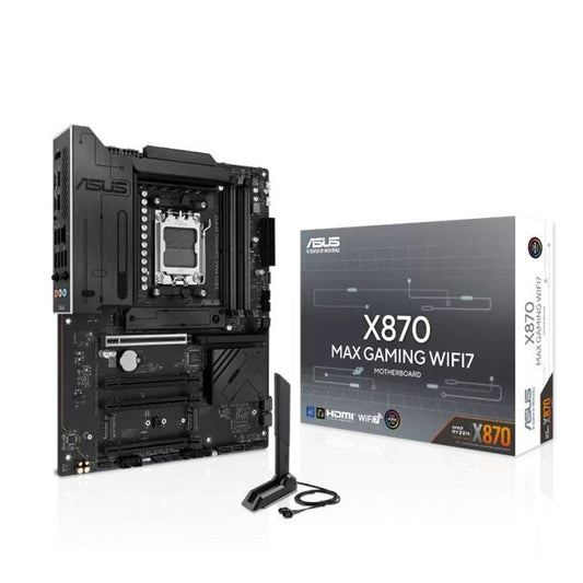 ASUS X870 MAX GAMING WIFI7, AM5,X870,4DDR5 256GB,PCIe5.0,M.2x3,WiFi7,BT5.4,2.5GbE,USB4x2,HDMI,ATX,3yr wty