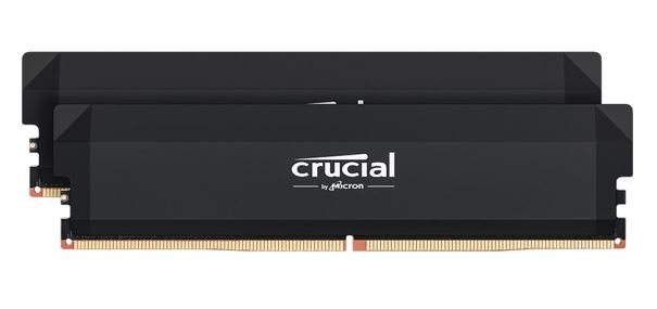 Crucial Pro 32GB (2x16GB) DDR5 UDIMM 6400MHz CL32 Black Heat Spreader Overclocking Support Intel XMP AMD Ryzen Desktop PC Gaming Memory