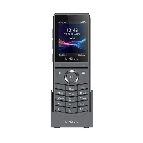 Fanvil Linkvil W620D Portable DECT Phone, built-in Bluetooth 5.0, rechargeable 3000mAh battery, up to 13 hours of talk time, HD Voice, Noise Reduction