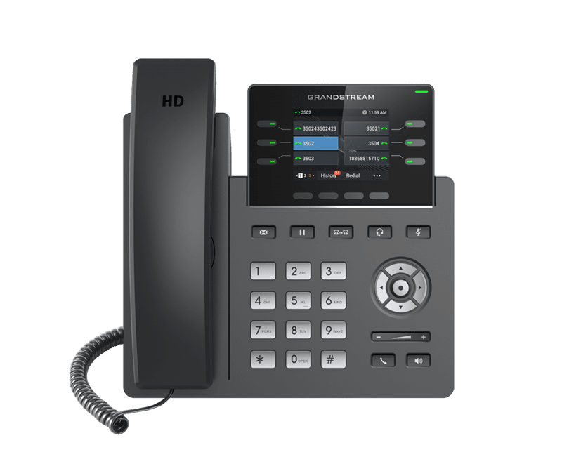 Grandstream GRP2613 6 Line IP Phone, 3 SIP Accounts, 320x240 Colour Screen, HD Audio, Powerable Via POE