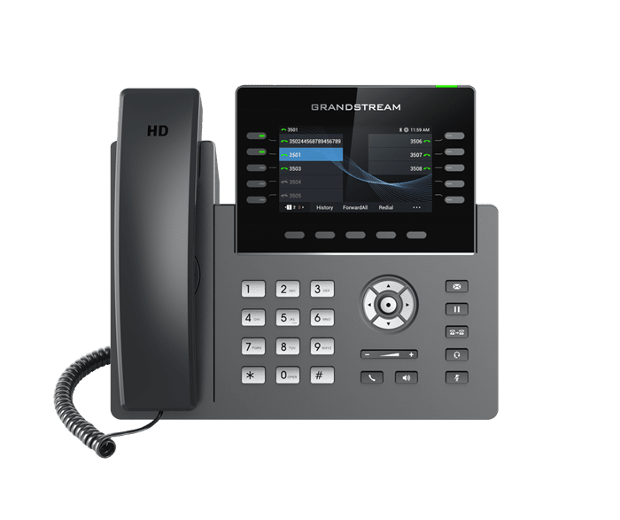 Grandstream GRP2615 10 Line IP Phone, 16 SIP Accounts, 480x272 Colour Screen, HD Audio, Powerable Via POE