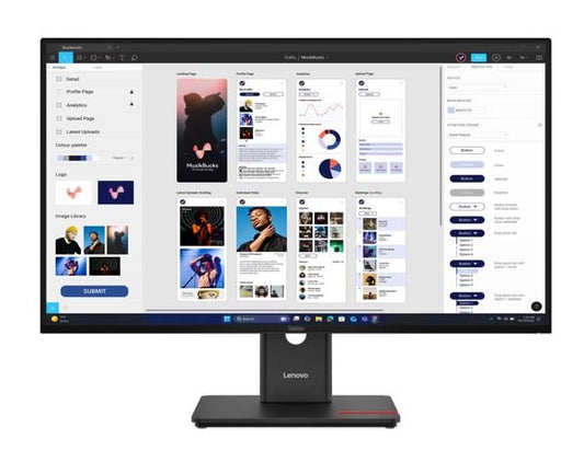 LENOVO ThinkVision T32UD-40 31.5'/32' 60Hz UHD IPS Monitor 3840x2160 16:9 4ms Height Adjustable Tilt Pivot Swivel HDMI DP USB-C hub LAN RJ45 VESA 3yr