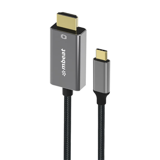 mbeat® Tough Link 1.8m 4K USB-C to HDMI Cable - Extend USB-C Laptop, Tablet or Smartphone Video to HDMI Monitor, Projector, HDTV, 4K@60Hz(3840×2160)