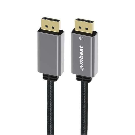 mbeat® Tough Link 1.8m Display Port Cable v1.4 - Connects Computer, Laptop to HDTV, Monitor, Gaming Console, Supports 8K@60Hz (7680×4320) -Space Grey