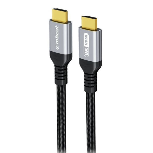 mbeat® Tough Link 3m Certified 8K HDMI Cable - Space Grey HDMI 2.1 (male) to HDMI 2.1 (male) 48Gbps 51g