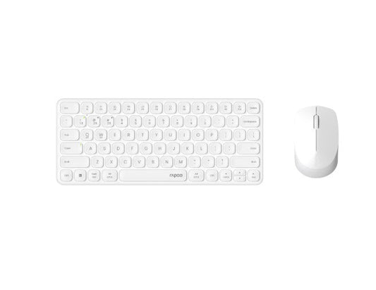 RAPOO X9010M Multi-mode Aluminium Base, Wireless Ultra-slim Combo Set, up to 12 Months Battery, Bluetooth or 2.4Ghz. Office Business Retail White