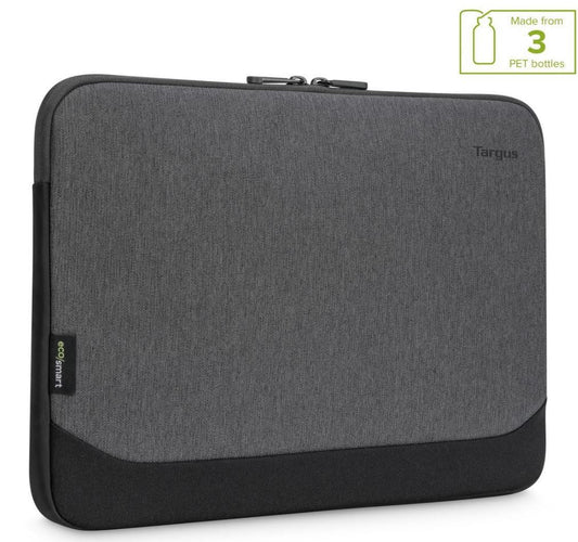 Targus 13-14' Cypress EcoSmart Sleeve Bag for Laptop Notebook Tablet - Fits 13' 13.3' 14', Made with 3 Recycled Water Bottles - Grey