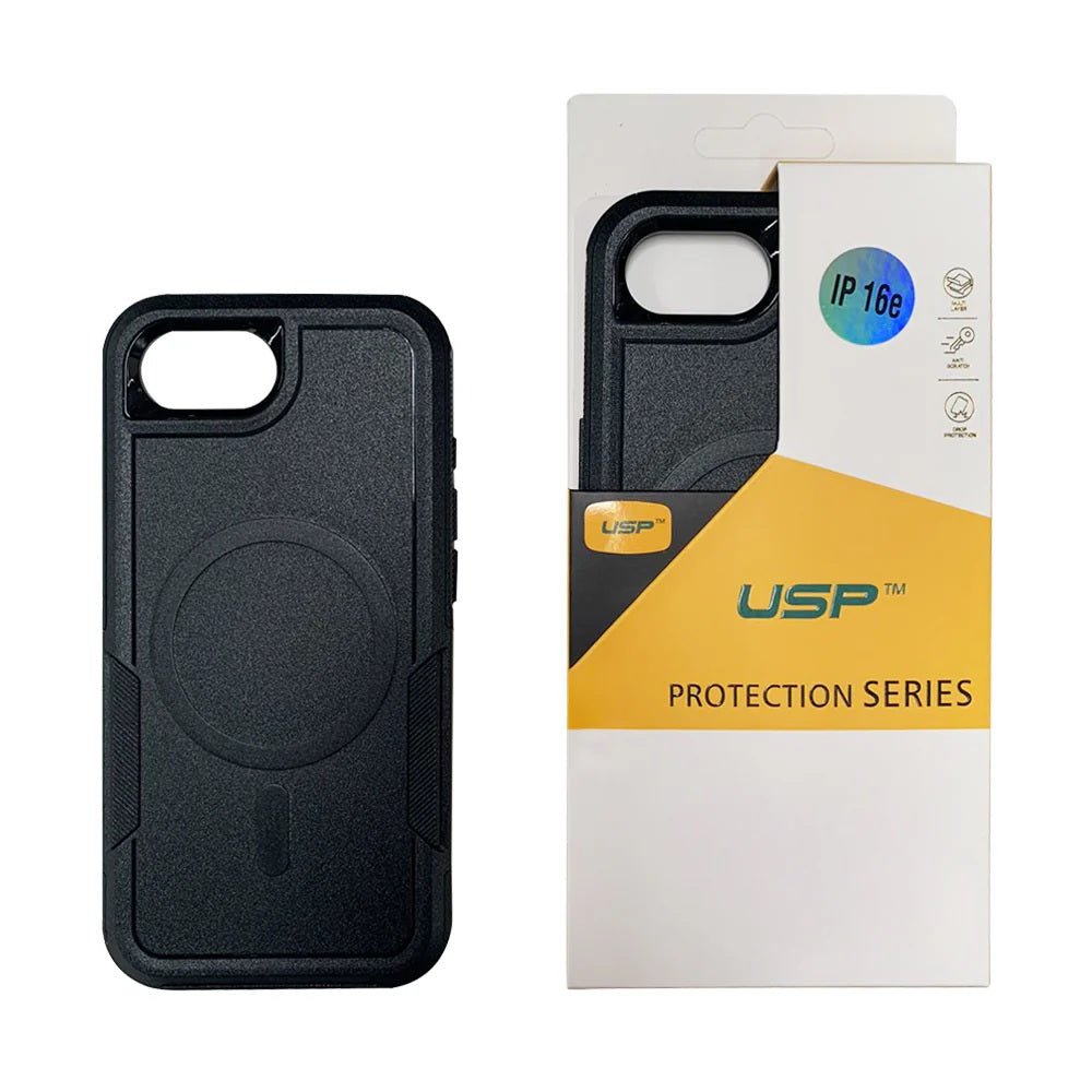 USP Apple iPhone 16e Armor Light Case with MagSafe Black - Two Tough Layers, No Slip Grippy Edges, DropProof, Slim, Seek, 3 Year Warranty