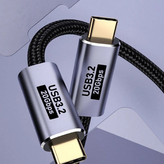 USP BoostUp Cafule Braided USB-C to USB-C (3.2 Gen2) Charge & Video Cable (2M) - Black, 5A/100W PD, 20Gbps, 8K/60Hz,Apple, Samsung, 2 Years Warranty