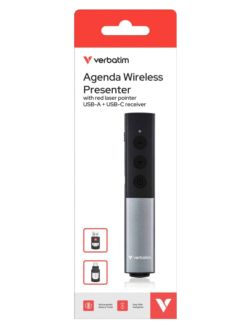 Verbatim Agenda Wireless Presenter with Red Laser Pointer PV-32366