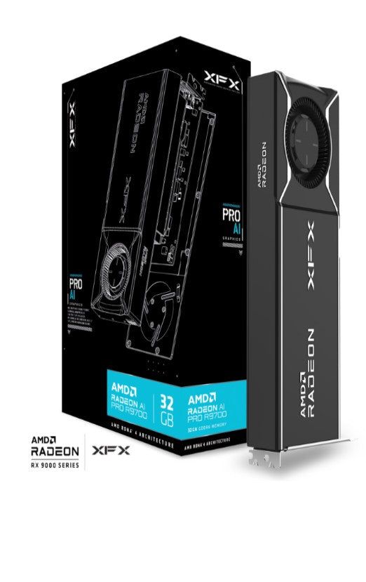XFX R9700 AMD Radeon AI Pro R9700 Blower 32GB GDDR6 4xDP, AMD RDNA 4 (RX-97XPROAIY) VCX-R9700-32GB-BK