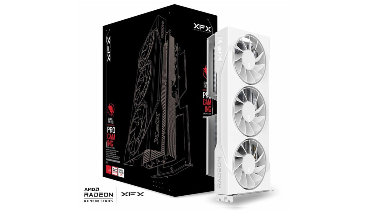 XFX Swift AMD Radeon RX 9060XT OC White Triple Fan Gaming Edition with 16GB GDDR6 HDMI 2xDP, AMD RDNA™ 4 (RX-96TS316W7)