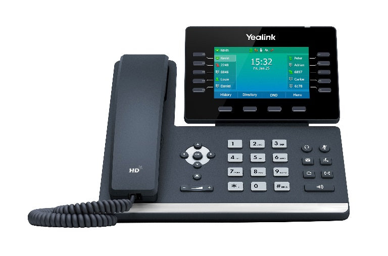 Yealink T54W T54W, 16 Line IP HD Phone, 4.3' 480 x 272 Colour Screen, HD Voice, Dual Gig Ports, Built In Bluetooth And WiFi,